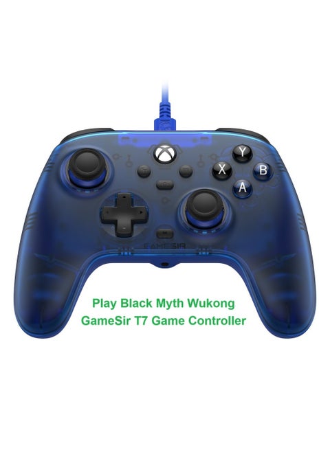Professional Gamepad GameSir T7 Wired Game Controller with Hall Effect Joysticks, Plug and Play Gaming Gamepad for Xbox Series X|S, Xbox One, Windows 10/11  Steam, 3.5mm Audio Jack Sapphire Blue