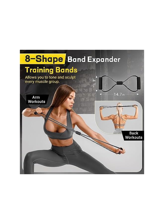 S-TOP Resistance Bands set of 12pcs, Workout Bands, Exercise Bands for Men and Women, Fitness Stretch Bands for Strength Training, Physical Therapy, Shape Body, Complete Home Workout Equipment - Image 3