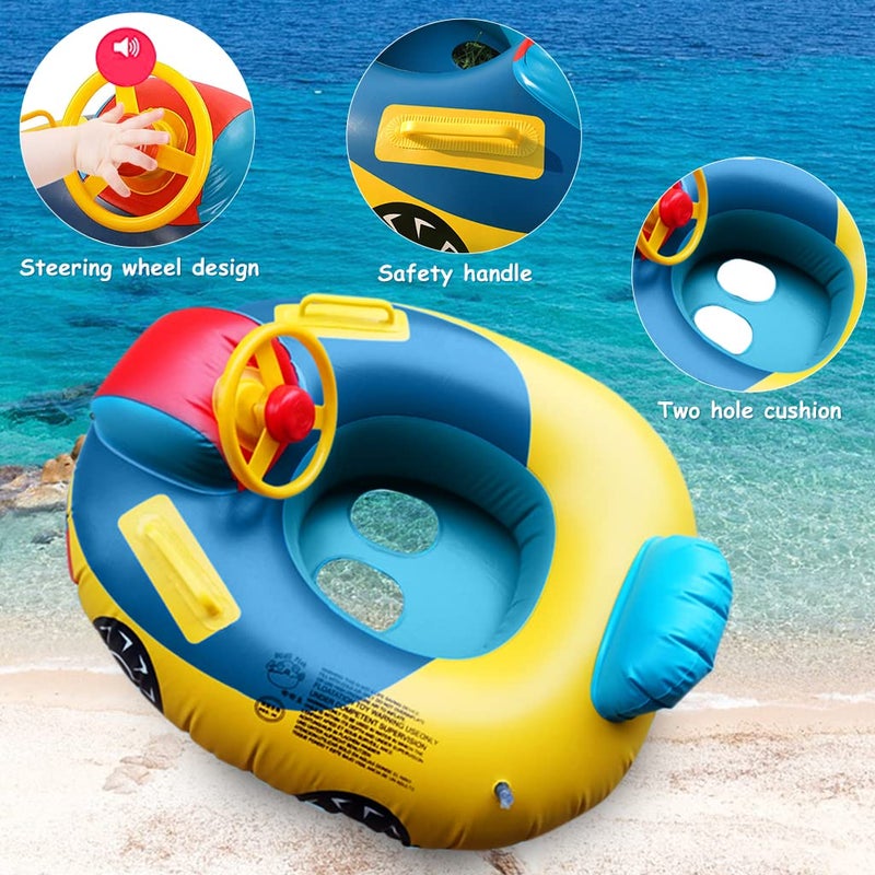 Proberos ® Baby Swimming Tube for Kids Under 15kg, Thickened PVC Inflatable Pool Float Seat with Anti-Flip Design, Safe Handles, 72x65cm, for Toddlers Age 4 and Below, Summer Swim Toy for Beach Pool - Image 3