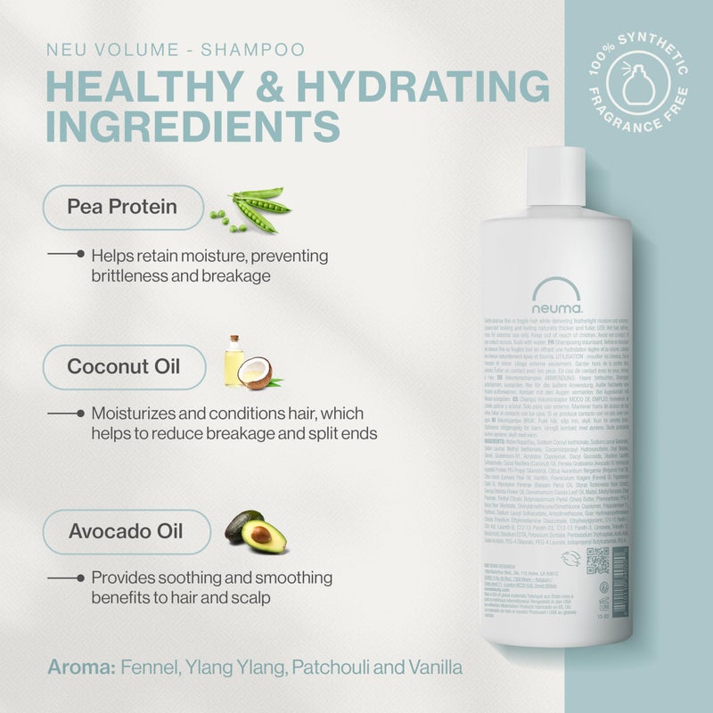 NEUMA Neu Volume Shampoo 32 Fl. Oz. Fennel, Ylang Ylang, Patchouli, and Vanilla Scent, Sulfate Free Shampoo - Image 2