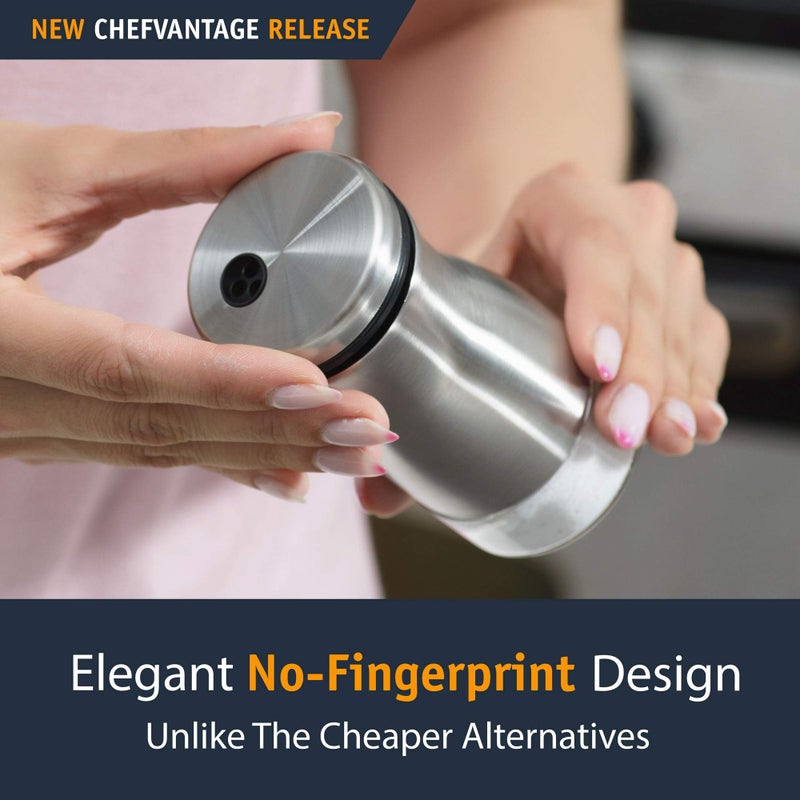 CHEFVANTAGE Salt and Pepper Shakers Set with Adjustable Pour Holes by CHEFVANTAGE - Red - Image 3