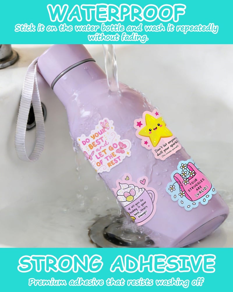Airnogo Holographic Stickers 100 Pcs Motivational Sticker Pack, Prizes for Kids Classroom, Waterproof Vinyl Stickers for Water Bottles Laptop Scrapbook Journal Luggage Skateboard Tumbler Notebook Guitar etc - Image 5