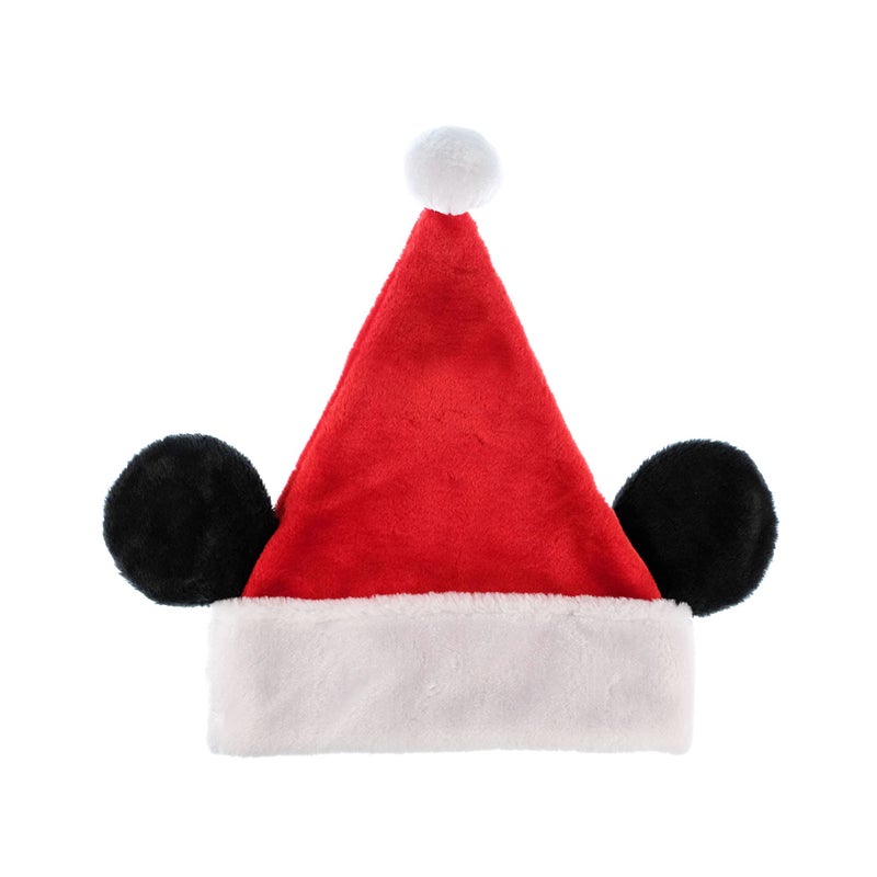 Ruz Mickey Mouse Iconic Christmas Hat 16 Santa Hat with Mouse Ears Holiday Party Costume or Home Decoration Red