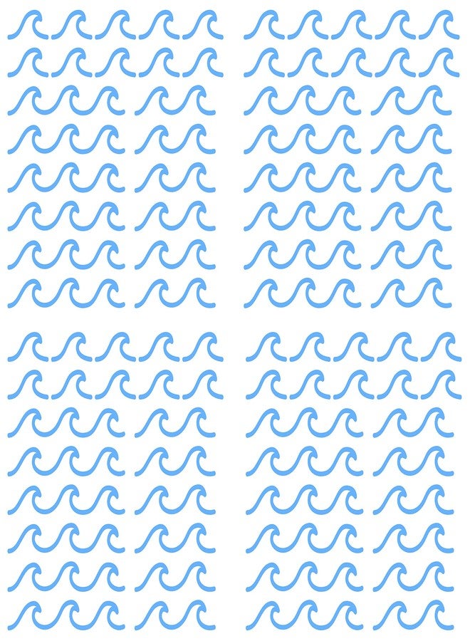 JURUOXIN 88 Pcs/Pack Ocean Waves Wall Sticker for Kids Room Decal Sea Surge Living Room Decor YMX60 (Light Blue) - Image 2