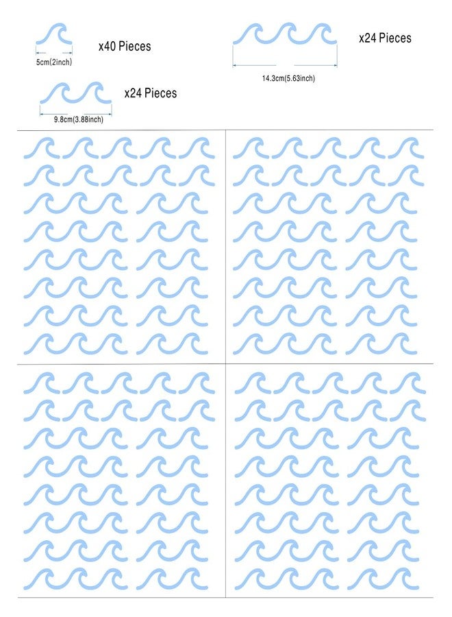 JURUOXIN 88 Pcs/Pack Ocean Waves Wall Sticker for Kids Room Decal Sea Surge Living Room Decor YMX60 (Light Blue) - Image 4