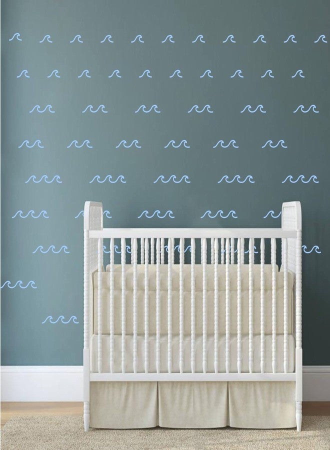 JURUOXIN 88 Pcs/Pack Ocean Waves Wall Sticker for Kids Room Decal Sea Surge Living Room Decor YMX60 (Light Blue) - Image 3