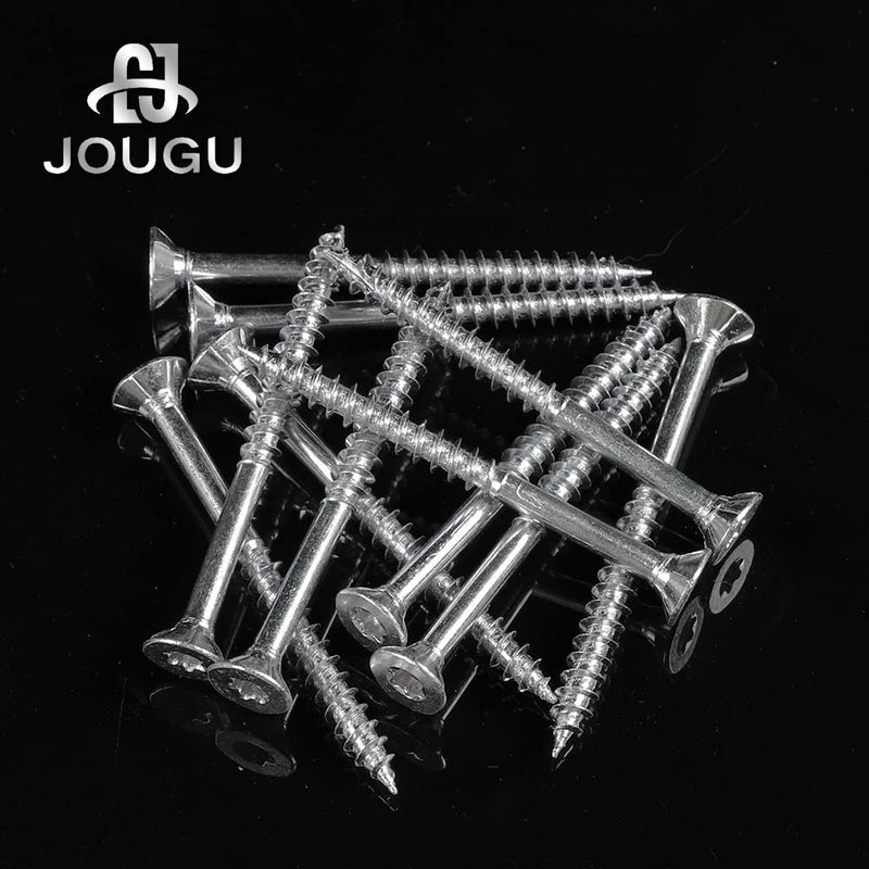 Jougu Wood Screws #6    1-1/2 Inch Torx Star Drive Deck Screws Flat Head M3.5    40 Countersunk T10 Self Tapping Thread Cut 200Pcs Carbon Steel Galvanized, (Small Box) - Image 4