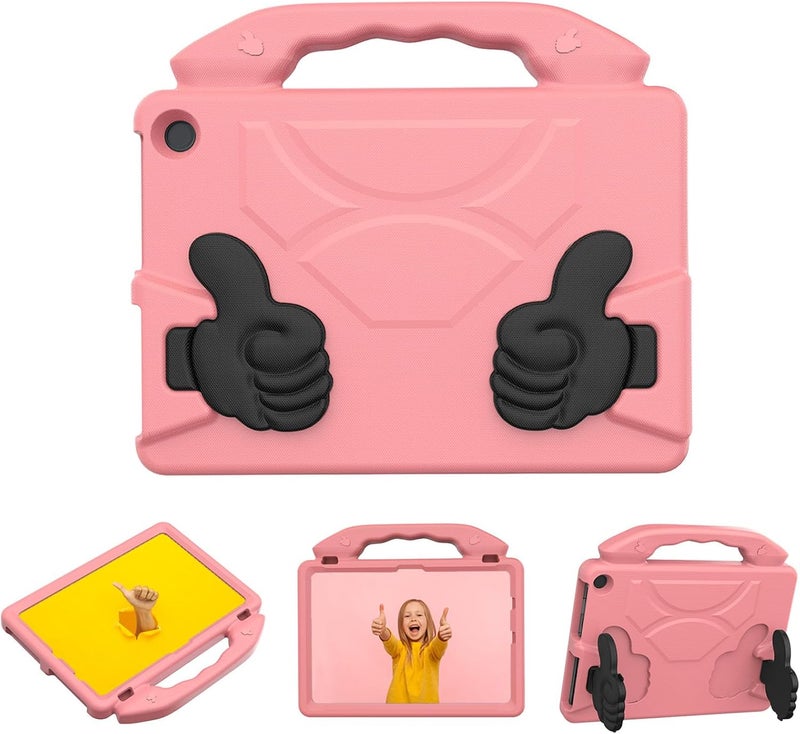 GOWENIC Tablet Case for Fire HD 10 (2023/2021 Release), EVA Protective Cover Shockproof Case with 90 Rotatable Handle, Washable, Precise Cutouts (Peach Pink) - Image 1