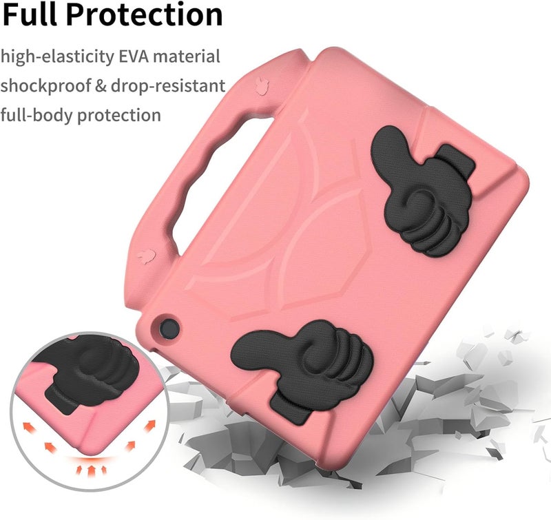 GOWENIC Tablet Case for Fire HD 10 (2023/2021 Release), EVA Protective Cover Shockproof Case with 90 Rotatable Handle, Washable, Precise Cutouts (Peach Pink) - Image 2