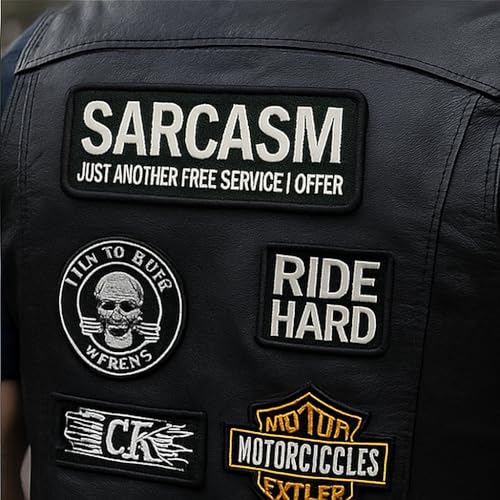 Graphic Dust Sarcasm Just Another Free Service I Offer Embroidered Iron on Patch Biker Motorcycle Jacket Backpack Vest - Image 3
