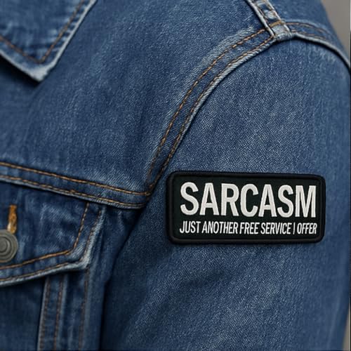 Graphic Dust Sarcasm Just Another Free Service I Offer Embroidered Iron on Patch Biker Motorcycle Jacket Backpack Vest - Image 4