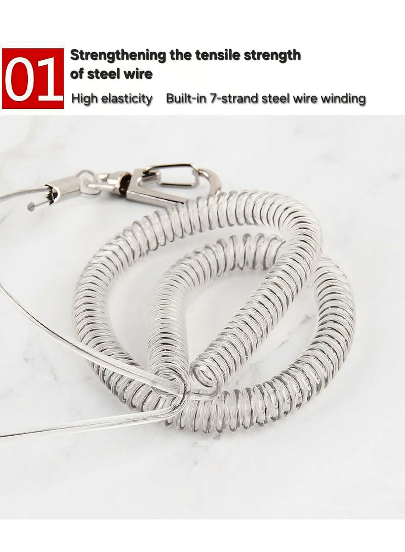 8-Meter Coiled Fishing Safety Lanyard/Tether – Heavy Duty Telescopic Rope with Built-in 7-Strand Steel Wire for Rods, Tools, and Gear - Image 1