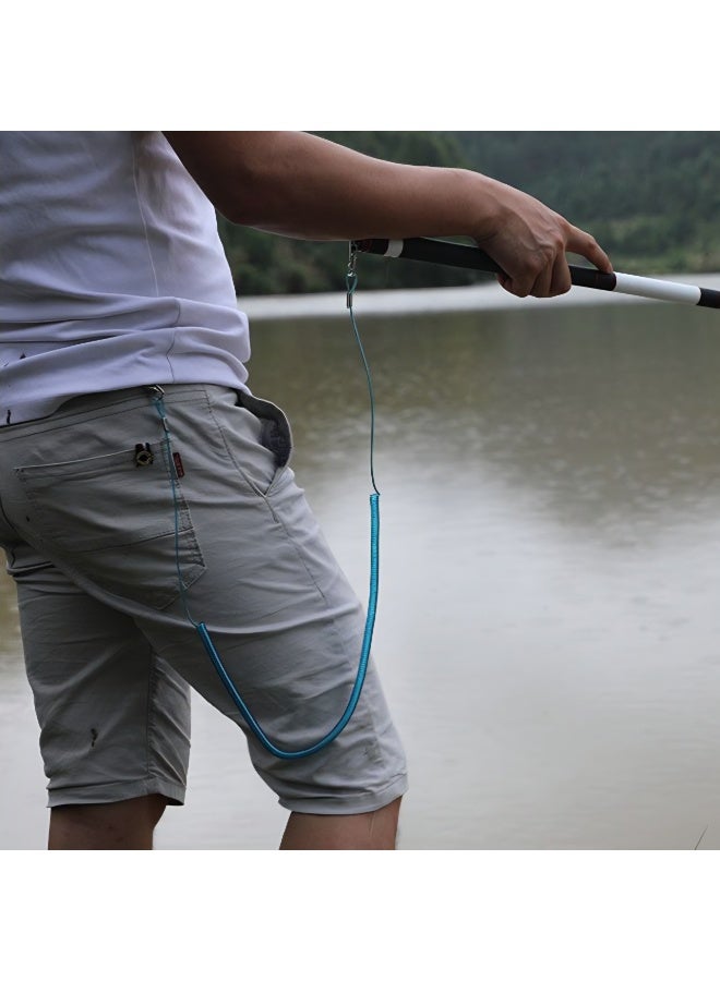 8-Meter Coiled Fishing Safety Lanyard/Tether – Heavy Duty Telescopic Rope with Built-in 7-Strand Steel Wire for Rods, Tools, and Gear - Image 2