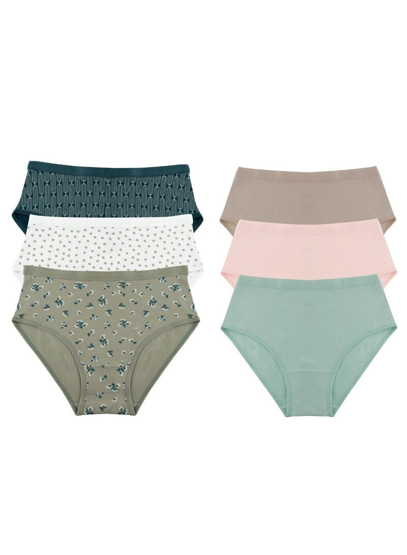 Milk Women Brief Bundle Of 6 Colored Briefs (Plain & Printed) - Image 2