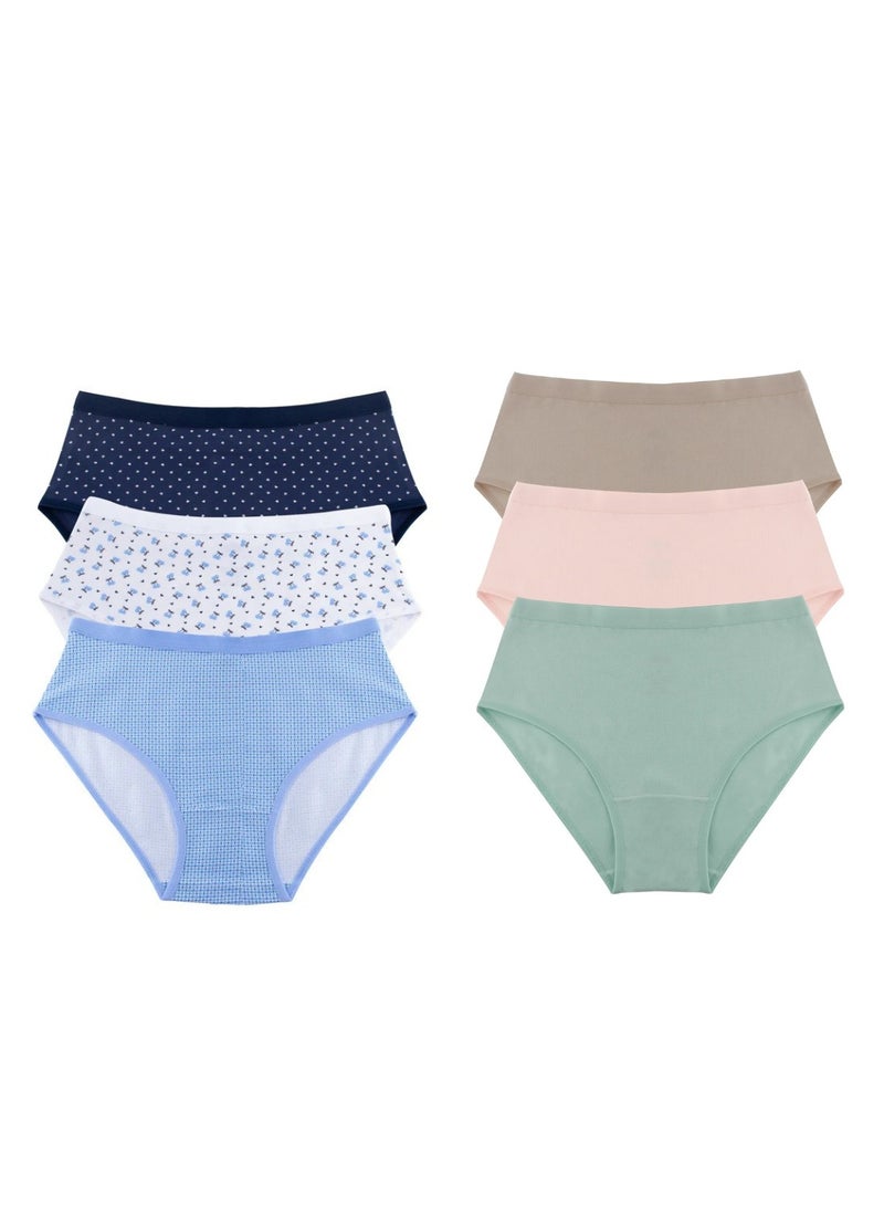 Milk Women Brief Bundle Of 6 Colored Briefs (Plain & Printed) - Image 1