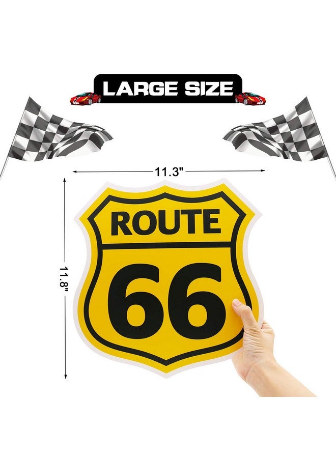 Huray Rayho Race Car Birthday Party Supplies Checkered Flags Racing Happy Birthday Party Signs Cutouts Cars Birthday Party Supplies Let'S Go Racing Party Supplies For Kids Race Fans - Image 3