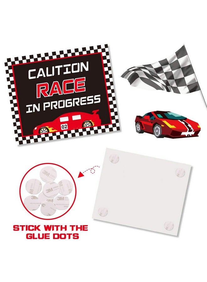 Huray Rayho Race Car Birthday Party Supplies Checkered Flags Racing Happy Birthday Party Signs Cutouts Cars Birthday Party Supplies Let'S Go Racing Party Supplies For Kids Race Fans - Image 4