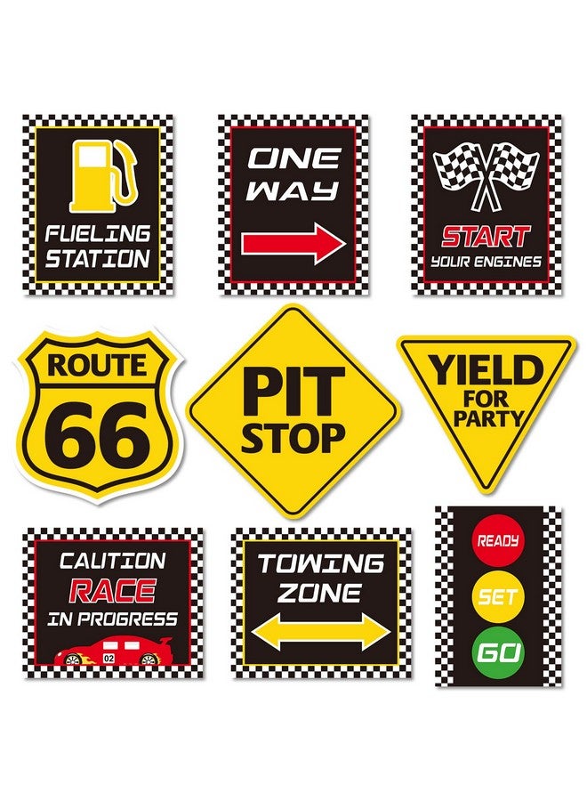 Huray Rayho Race Car Birthday Party Supplies Checkered Flags Racing Happy Birthday Party Signs Cutouts Cars Birthday Party Supplies Let'S Go Racing Party Supplies For Kids Race Fans - Image 1