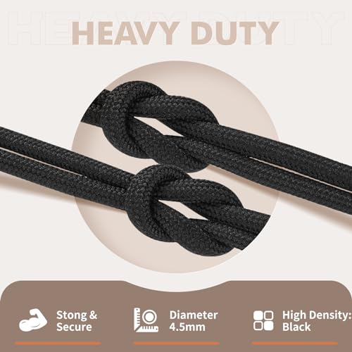 Stepace Round Shoelaces [2 Pairs] Heavy Duty Boot Shoe Laces for Hiking Work Boots Black-120(High density) - Image 2