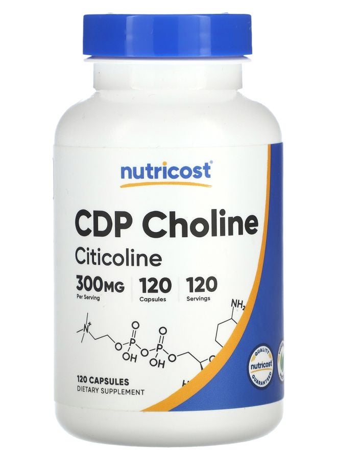 Nutricost CDP Choline Citicoline 300 mg 120 Capsules