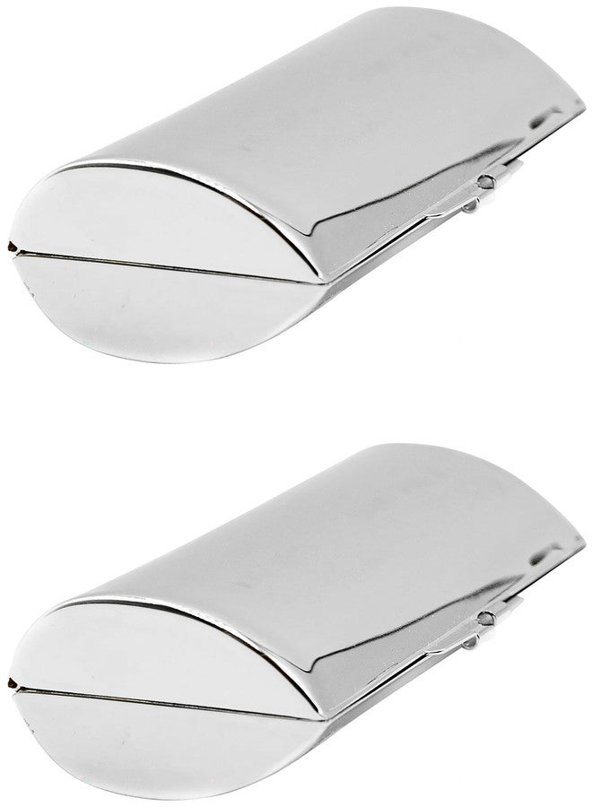 Stephanie Imports Set of 2 Capsule Shaped Lipstick Cases With Glass Mirror (Reflective Silver) - Image 1