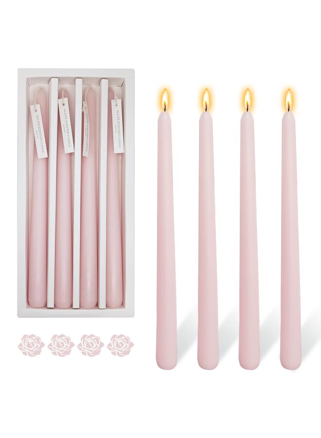 LAMAY 4PCS Tapered Candle, 10 Inch, Unscented and Smokeless, Suitable for Home, Weddings, Birthday Parties, and Home Deco?Light Pink? - Image 1