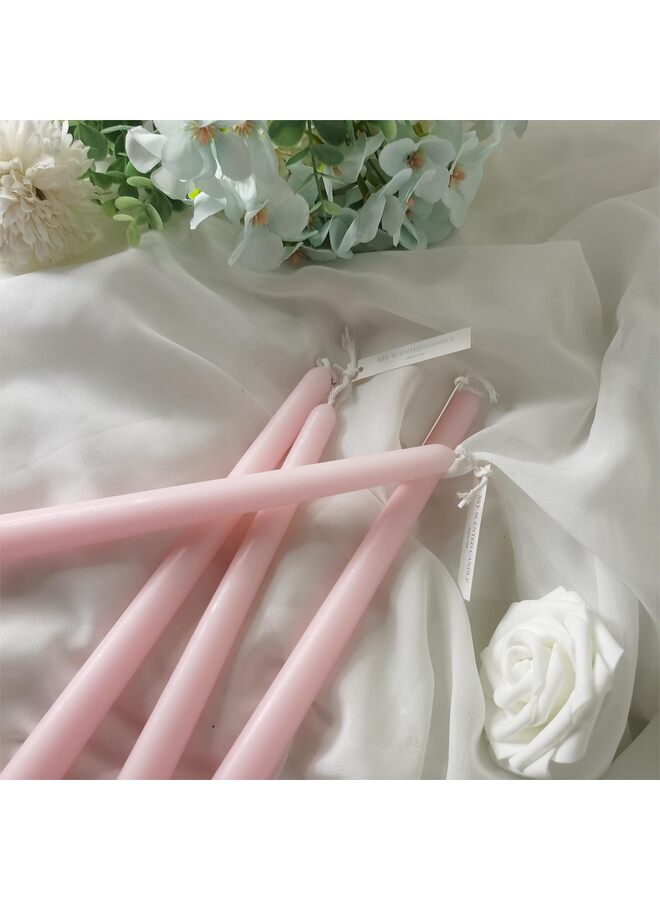 LAMAY 4PCS Tapered Candle, 10 Inch, Unscented and Smokeless, Suitable for Home, Weddings, Birthday Parties, and Home Deco?Light Pink? - Image 5