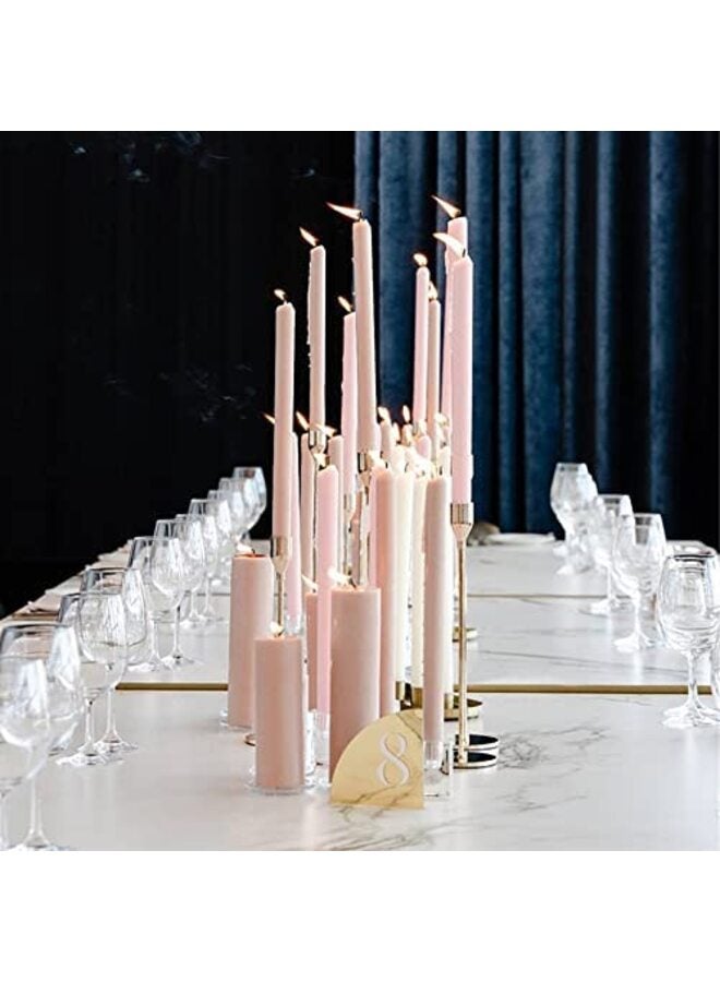 LAMAY 4PCS Tapered Candle, 10 Inch, Unscented and Smokeless, Suitable for Home, Weddings, Birthday Parties, and Home Deco?Light Pink? - Image 3