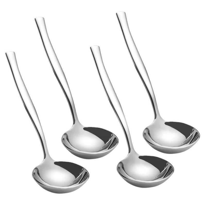 Xowine 4Piece Ladle Soup Spoons Stainless Steel Small Gravy Ladle Spoons