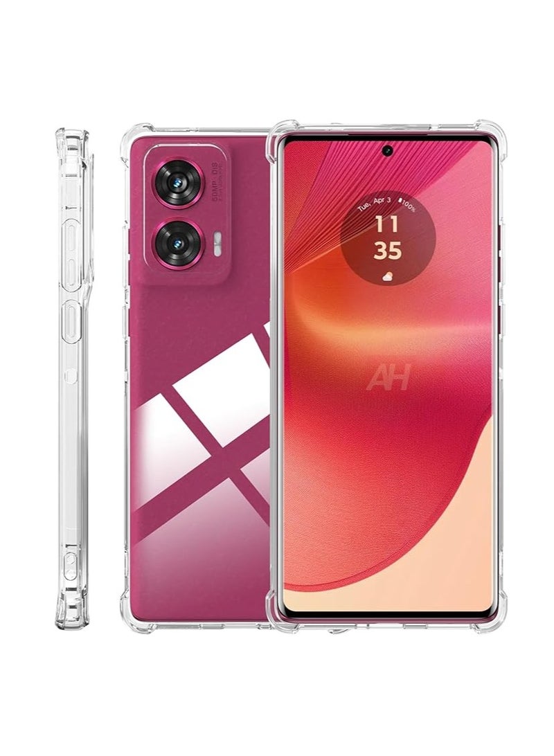 general Clear silicone case for Motorola Moto Edge 50 Fusion with shockproof protective corners, soft TPU transparent case, scratch resistant - Image 1