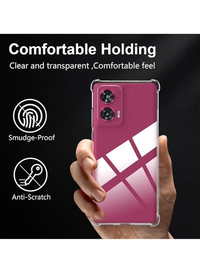 general Clear silicone case for Motorola Moto Edge 50 Fusion with shockproof protective corners, soft TPU transparent case, scratch resistant - Image 3