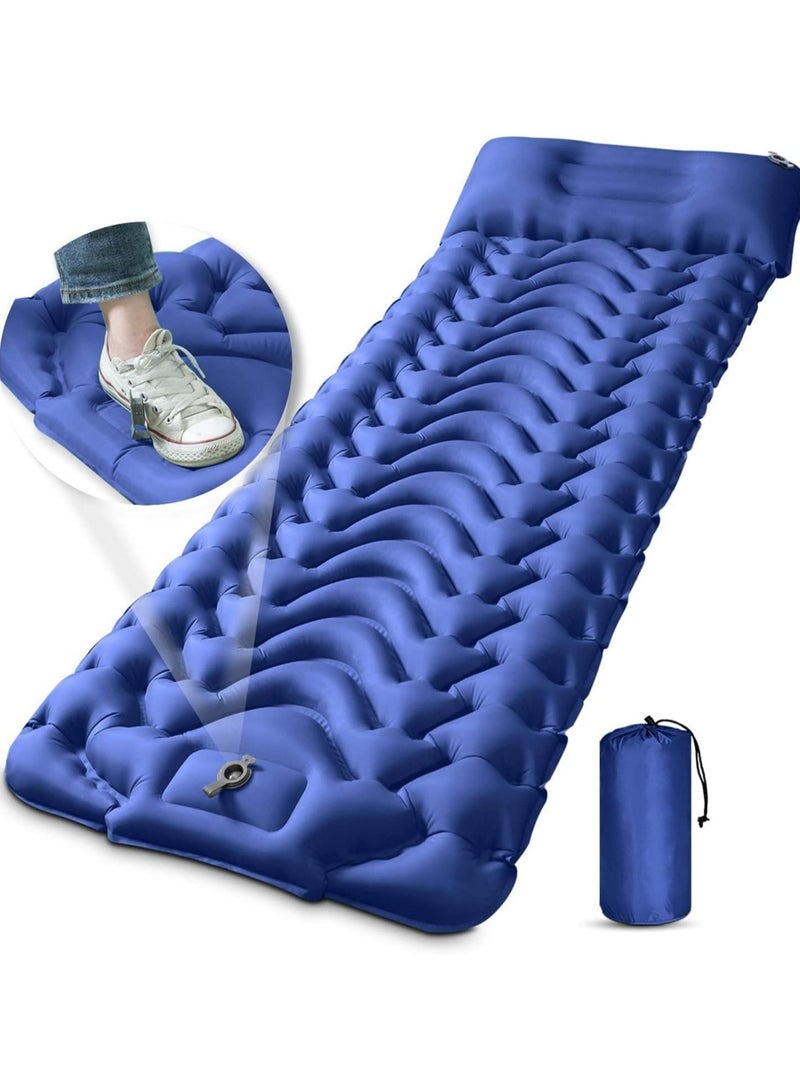 ارواق وسادة نوم للتخييم، بساط نوم قابل للنفخ بسُمك إضافي 9.9 سم مع مضخة مدمجة وسادة، مرتبة هوائية للتخييم خفيفة الوزن ومقاومة للماء للمشي لمسافات طويلة والخيمة والسفر - Image 1