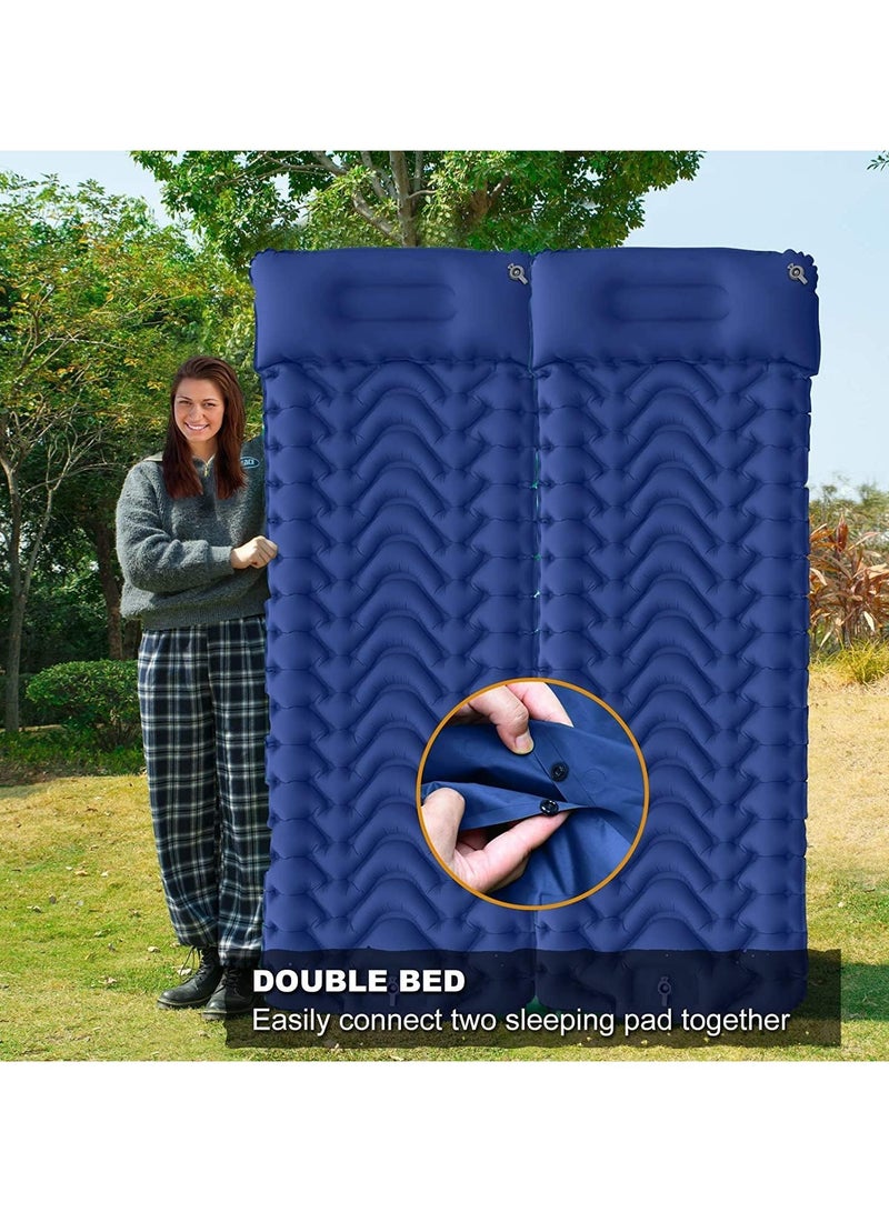 ارواق وسادة نوم للتخييم، بساط نوم قابل للنفخ بسُمك إضافي 9.9 سم مع مضخة مدمجة وسادة، مرتبة هوائية للتخييم خفيفة الوزن ومقاومة للماء للمشي لمسافات طويلة والخيمة والسفر - Image 5