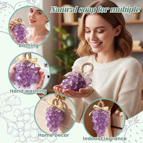 PIUH Grape & Strawberry Soap Making Kit for Adults Beginners Making Gift Soaps, DIY Fruit Soap Making Supplies Handmade Craft Kit with Grape & Strawberry Soap Mold, Soap Base and Supplies - Image 5