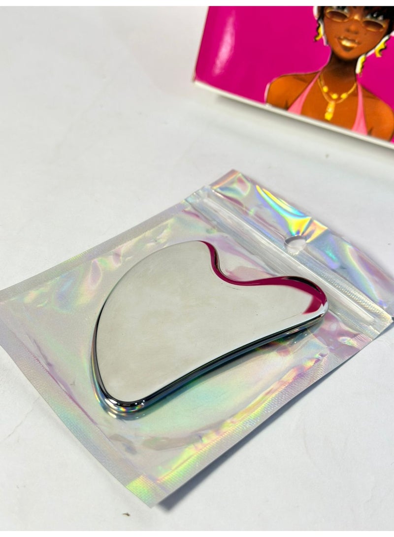 أداة تدليك الوجه المعدنية غواشا لشد الوجه والعينين والرقبة والجسم والبشرة - Image 3