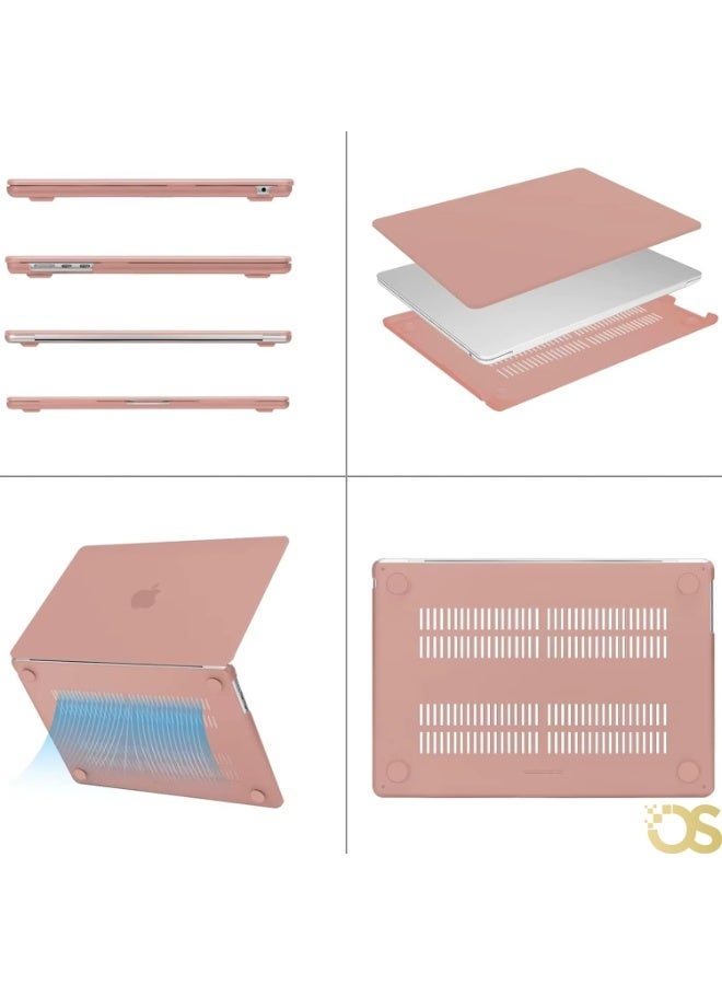 OS Hard Shell Protective Case for MacBook Air 13.6-inch — Matte Pink — Compatible with A2681, A3113 & A3240 Models - Image 2
