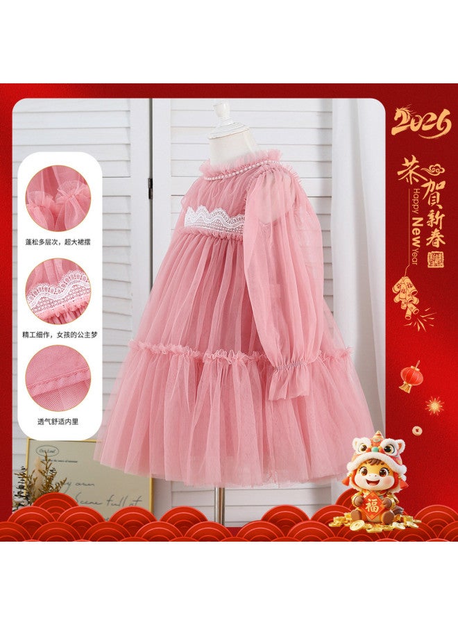 Girls' Baby Autumn Princess Dress Toddler Dress Chinese New Year Outfit Fashion - Image 4