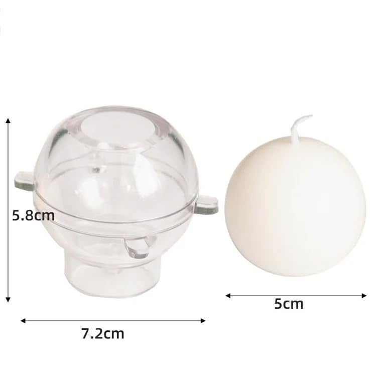 RKPM HOMES RKPM HOMES Round Shape Candle Mould I 3D Ball Orb Sphere Acrylic Epoxy Casting Mold I for DIY Handmade Pendant Necklace Jewelry Chocolate Keychain Plaster Soap Bath Bomb Resin Wax Art Crafts (5 CM) - Image 2