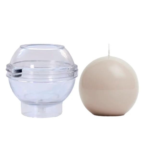 RKPM HOMES RKPM HOMES Round Shape Candle Mould I 3D Ball Orb Sphere Acrylic Epoxy Casting Mold I for DIY Handmade Pendant Necklace Jewelry Chocolate Keychain Plaster Soap Bath Bomb Resin Wax Art Crafts (5 CM) - Image 1