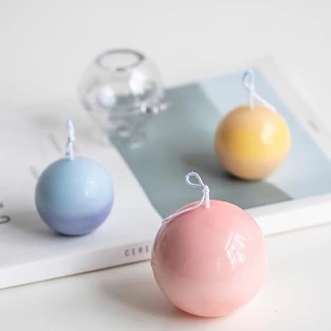 RKPM HOMES RKPM HOMES Round Shape Candle Mould I 3D Ball Orb Sphere Acrylic Epoxy Casting Mold I for DIY Handmade Pendant Necklace Jewelry Chocolate Keychain Plaster Soap Bath Bomb Resin Wax Art Crafts (5 CM) - Image 4