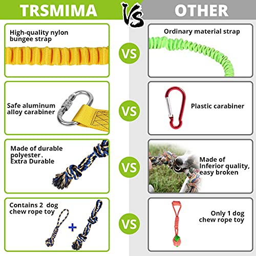 HOKINETY Dog Hanging Bungee Tug Toy: Interactive Tether Tug-of-War for Pitbull Small to Large Dogs to Exercise and Fun Solo Play - Durable Retractable Tugger Dog Rope Toy with 2 Chew Rope Toys - Image 5