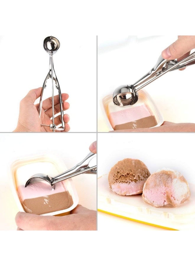 Stainless Steel Ice Cream & Dessert Scoop – Handheld Trigger Spoon for Easy Serving of Ice Cream, Cookies, and Fruits - Image 4