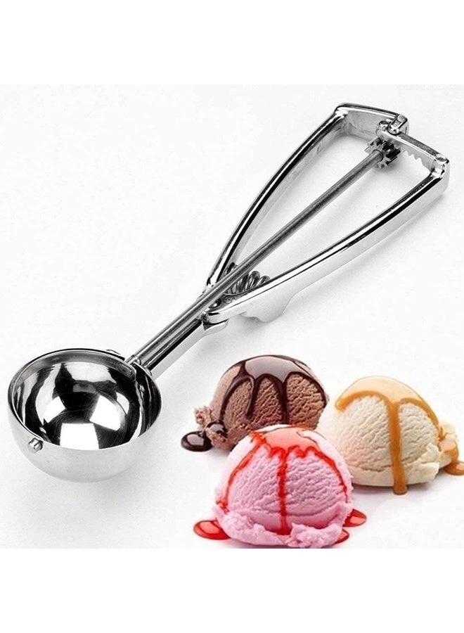 Stainless Steel Ice Cream & Dessert Scoop – Handheld Trigger Spoon for Easy Serving of Ice Cream, Cookies, and Fruits - Image 2