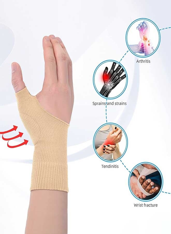 رَوَائِد دعامة إبهام ومعصم مع جل — قفازات ضغط قابلة للتنفس لالتهاب مفصل الإبهام، متلازمة النفق الرسغي، التهاب غمد الوتر — تناسب اليدين للرجال والنساء - Image 2