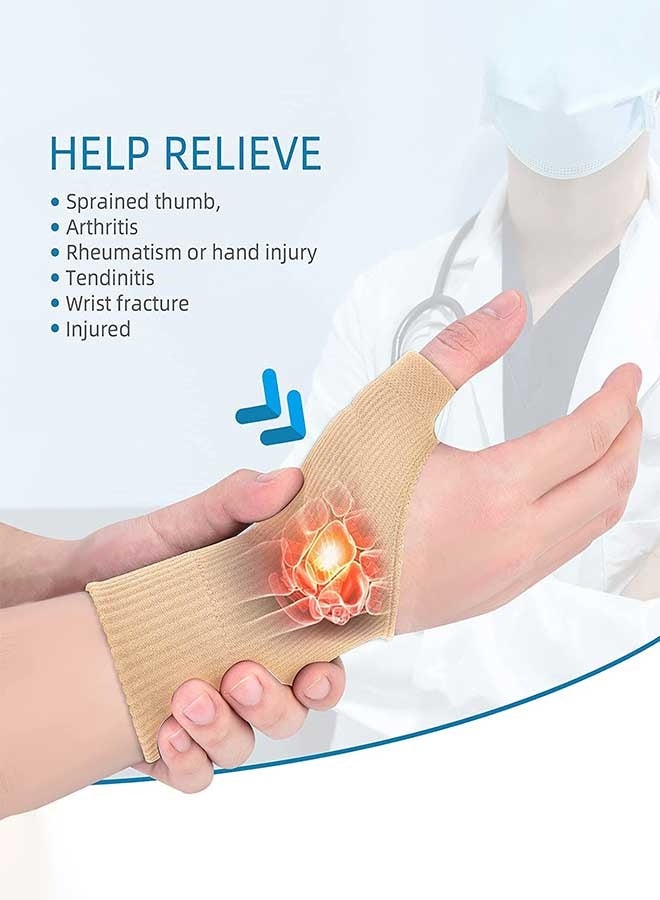 رَوَائِد دعامة إبهام ومعصم مع جل — قفازات ضغط قابلة للتنفس لالتهاب مفصل الإبهام، متلازمة النفق الرسغي، التهاب غمد الوتر — تناسب اليدين للرجال والنساء - Image 3