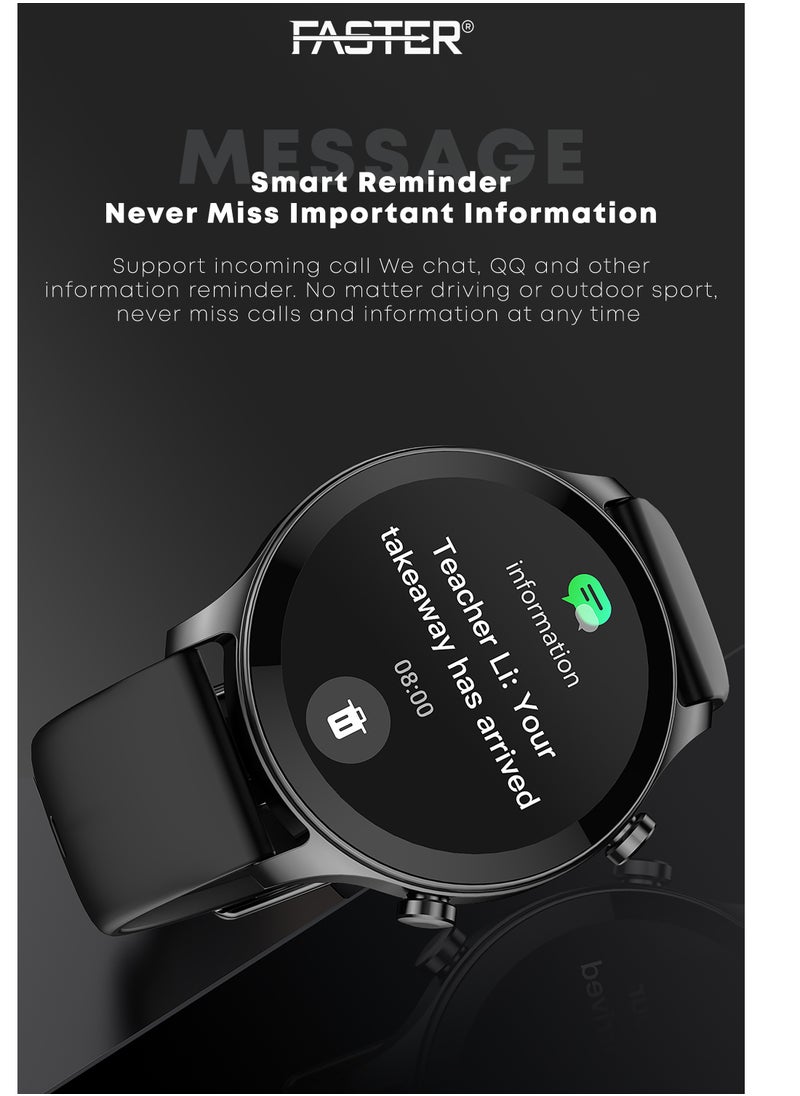 Faster - Smart Watch Pro SE - 1.43" AMOLED Always-On Display, Bluetooth Calling, Fitness Tracker, Sports Modes, SpO2 & Heart Rate Monitoring, Sleep Tracking, IP68 Waterproof, 350mAh Battery, Compatible with Android & iOS - Image 1