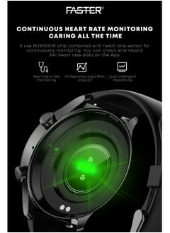 Faster Smart Watch Pro SE - 1.43" AMOLED Always-On Display, Bluetooth Calling, Fitness Tracker, Sports Modes, SpO2 & Heart Rate Monitoring, Sleep Tracking, IP68 Waterproof, 350mAh Battery, Compatible with Android & iOS  - Image 3