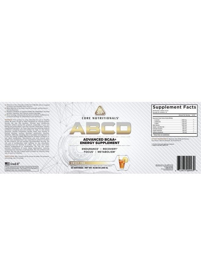 Platinum Abcd Advanced Bcaa Energy Supplement Improves Endurance Recovery And Focus 30 Servings (Sweet Tea)