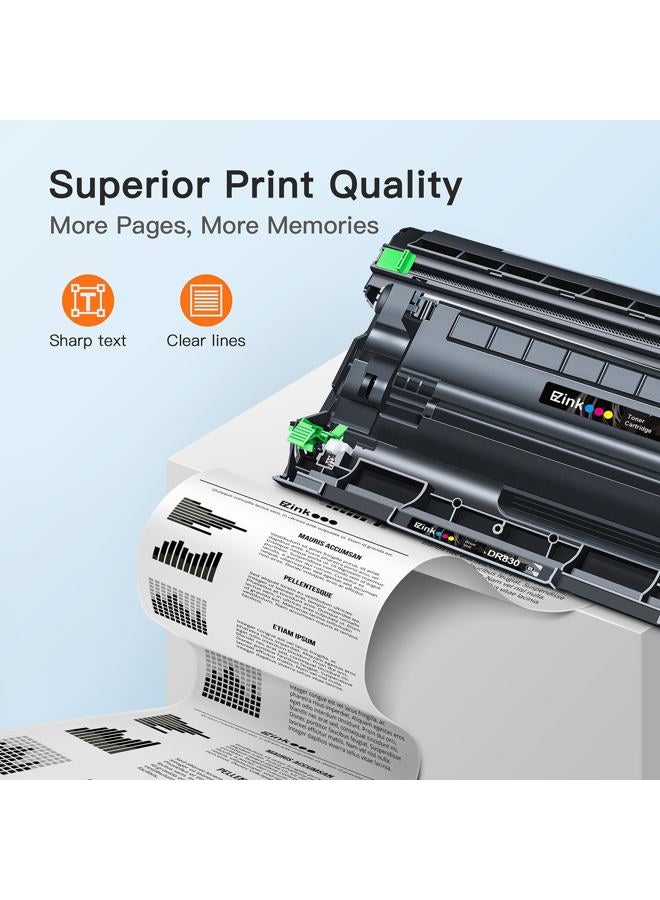 E-Z Ink Compatible TN830XL Toner Cartridges DR830 Drum Unit Replacement for Brother TN830 DR830 TN830xl Toner for Brother Printer HL-L2460DW DCP-L2640DW HL-L2405W HL-L2480DW MFC-l2820DW Printer(3Pack) - Image 3