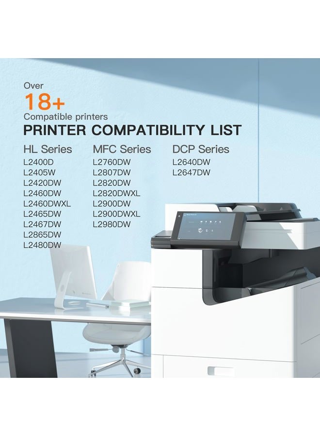 E-Z Ink Compatible TN830XL Toner Cartridges DR830 Drum Unit Replacement for Brother TN830 DR830 TN830xl Toner for Brother Printer HL-L2460DW DCP-L2640DW HL-L2405W HL-L2480DW MFC-l2820DW Printer(3Pack) - Image 4